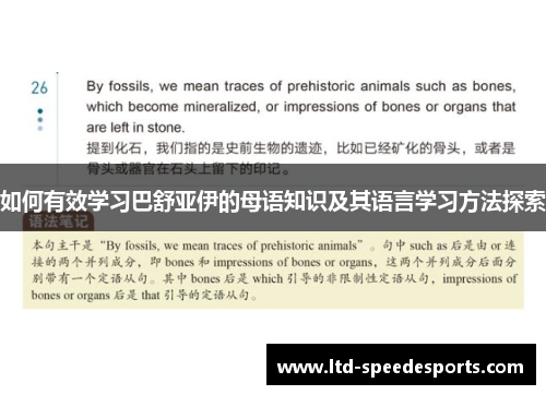 如何有效学习巴舒亚伊的母语知识及其语言学习方法探索